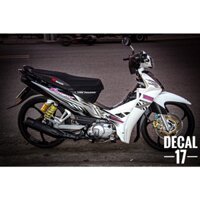 tem xe máy sirius trắng đen chữ hồng