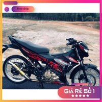 Tem xe Satria đỏ đen Tem