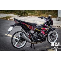 Tem xe Satria-Mẫu tem rời kì lân hồng đen-Tem rời 3 lớp không bay màu