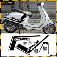 Tem Xe Vespa Sprint Primavera | VPSP70 | Team Decal Hình Dán Xe Máy Sườn Phuộc Trước Chống Nước Chống Xước