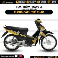 Tem Xe Wave 110 100 Phong Cách Thể Thao | WAT-09 | Tem Trùm Dán Xe Wave Alpha Chất Liệu Decal Cao Cấp Chống Phai Màu