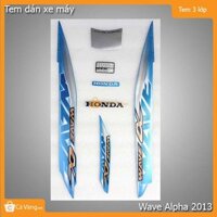 Tem xe Wave Anpha 2013 LOẠI 3 LỚP bền màu- màu XANH NGỌC