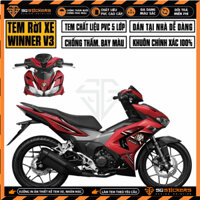 Tem Xe Winner V3 Phong Cách Racing Boy | WNV3-08 | Decal Rời Dán Winner X 2022 RCB Cho Xe Đen Trắng Đỏ Xám