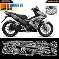 Tem Xe Winner V4 Thiết Kế Ngọn Lửa | WNV4-15 | Decal Xe Máy Đẹp Dễ Dán