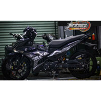 Tem Y15ZR đen trắng dán xe ex 150 - mx king /TEM 3 LỚP - Chống nước - Bền màu - Cắt sẵn - Dễ dán