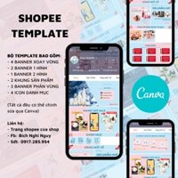 [Template 01] Shopee Template ngành hàng Mỹ phẩm, tông chủ đạo xanh da trời, và hồng