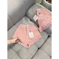 Tên sản phẩm Quần short jean nữ cạp cao lai tua rua nhiều màu  xinh, jean cotton không co giãn bền đẹp(C.O1)