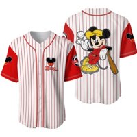 Tên tùy chỉnh tình yêu chuột mickey bóng chày jersey nam tay ngắn bóng chày jersey disney bóng chày jersey thể thao thông thường