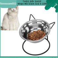 Tennessee052 Bát đựng thức ăn cho mèo bằng thép không gỉ không chứa dầu có chân đế cho mèo