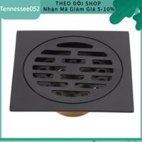 Tennessee052 Tấm thoát sàn phong cách châu Âu Cổ bằng thép không gỉ và đồng vuông Vỉ tắm cho ban công nhà bếp màu đen