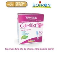 Tép muối vi lượng đồng căn Camilia Teething Boiron giúp giảm khó chịu khi mọc răng cho bé