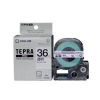 TEPRA ST36K - CHỮ ĐEN NỀN TRONG SUỐT 36MM