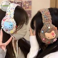 Terokk Dễ Thương Sanrio Hello Kitty Mềm Mại Sang Trọng Ấm Hơn Dệt Kim Earmuff KT Cat Bảo Vệ Lạnh Bịt Tai Mùa Đông Ngoài Trời Earmuff Ear Cover Quà Tặng VN