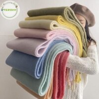 Terokk Mới Màu Trơn Khăn Cho Nữ Mùa Đông Dài Ấm Khăn Choàng Cashmere Khăn Thời Trang sel Nữ Thikcen Khăn Quấn VN