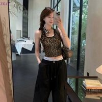 Terokk Mùa Hè Mới Thời Trang Phong Cách Mỹ Da Báo Nữ Sensible Niche Áo Không Tay Bên Ngoài Mặc MỚI