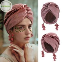 Terokk Nữ Mùa Xuân Boho Khăn Nón Retro Thời Trang Quấn Chéo Khăn Trùm Đầu Có Dép Nhẹ Mũ Turban Cho Lễ Hội Âm Nhạc Ngoài Trời VN