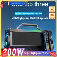TerryStore - Loa không dây di động Karaoke ngoài trời 200W siêu trầm Portable Wireless Speaker Heavy Subwoofer