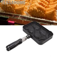 TessaHome Taiyaki Fish SHAPE Pan Pan Pan Non Stick Double Cake Maker với 4 khay bánh quế cho bữa sáng plett khí tương thích
