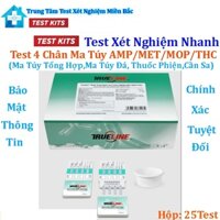 Test Ma Túy 4 Chân Ma Túy Tổng Hợp,Ma Túy Đá, Thuốc Phiện,Cần Sa(AMP/MET/MOP/THC) Hộp 25 Test