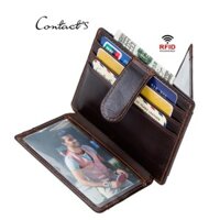 TẾT 2020 Contact 1023 - Bảo Hành 2 Năm - Bóp Ví Nhỏ Mini Retro Da Ngựa Điên Men Wallet Genuine Bò - Nam Nữ 5.0 .