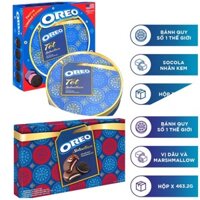 [TẾT 2024] Bánh Quy Thập cẩm Oreo hộp sắt 342gr/ Hộp quà Oreo kèm túi xách