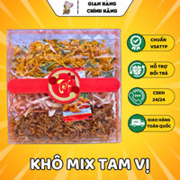 [TẾT 2025] Khô Tam Vị (Khô Mực Hấp Dừa/ Khô Heo Cháy Tỏi/ Khô Gà Lá Chanh) - HỘP NGÔI SAO 450G Snack Ăn Vặt Food