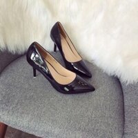 Tết Giày cao gót Calla đen bóng 7p đế đỏ sale 270k * . ' < '