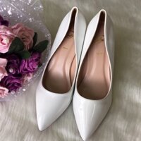 Tết giày cao gót đế đỏ màu trắng da bóng 7_8p(hình thật 100%) * . ' < '