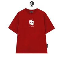 [TẾT LÀ] Áo Oversize Gimme Form Rộng Unisex - Thun Cotton 250gsm - 2 Chiều-ĐỎ ĐÔ - GMT75a