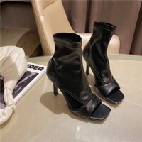 Tết Sale (Giày cao cấp) Boots gót nhọn 9P  hở mũi - Siêu sang : 2021  .  ' ) ྇ ' '