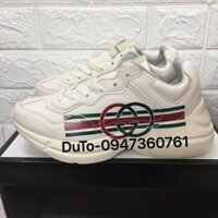 Tết [TẶNG HỘP+TẤT] Giày Gu xi hoạ tiết ngang NAM NỮ ☑ Chuẩn . `