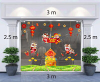 Tết xuân 2021-Trâu vàng, thần tài xem múa lân dưới đèn lồng xuân