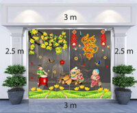 Tết xuân-Múa lân dưới pháo nổ và mai vàng