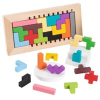 Tetris Câu đố bí ẩn Xếp hình mầm non Đồ chơi giáo dục Xếp hình Bảng khéo léo Hình dạng ba chiều B