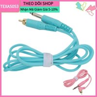 Texas053 Chiều Dài 2M Hình Xăm Kẹp Dây Giao Diện RCA Độ Dẫn Điện Mạnh Silicone Máy Cáp