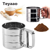 TEYAAO Đồ Sàng Bột 250G Bán Tự Động Rây Nướng Nhỏ Thép Không Gỉ Rây Màng Mịn Dụng Cụ Lau Bột