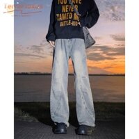 TF Quần jean nam màu xanh cổ điển mới của dành cho nam, quần ống thẳng dáng rộng thương hiệu hợp thời trang