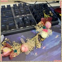 TH Cài tóc cô dâu hoa Hồng tỷ muội baby khô trang trí ong mật