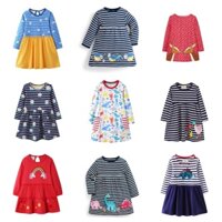 TH112 váy dài tay mùa thu đông mới nhất của Jumping Meter cho bé gái