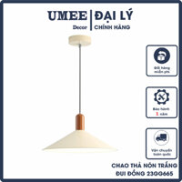 Thả Nón Trắng đui đồng, Thả Phòng Khách Dạng Led Không Bóng UMEE Decor, Đèn Thả Quán Cafe Ramdom