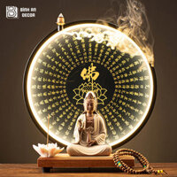 Thác Khói Phong Thủy Phật Quan Âm Hào Quang