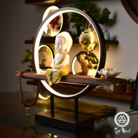 Thác khói trầm hương đèn led cao cấp quà tặng tân gia gia tinh tế để phòng thờ đọc kinh bàn trà  như lai chibi