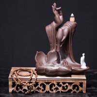 Thác khói trầm hương | Tiểu cảnh bàn tay niệm phật | Gốm sứ cao cấp | Tặng nụ trầm hương