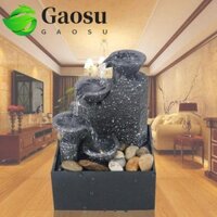 Thác nước để bàn GAOSU, Đài phun nước để bàn bằng nhựa thư giãn, Đài phun nước Mini thực tế tinh tế sáng tạo tại nhà