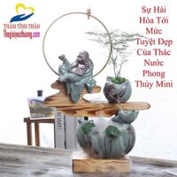 Thác Nước Phong Thủy Gốm Sứ Mini Để Bàn “Vũ Trụ Thăng Bằng” – Tượng Di Lặc Linh Thiêng