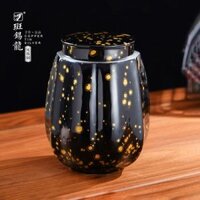 Thạc sĩ Xu Yunyong công việc của Pandan trà sơn mài kho tại chỗ rồng thiếc nguyên chất 99,9% thiếc có thể làm bằng tay hộp trà hũ đựng trà bằng sứ