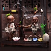 Thác Trầm Hương Khói Ngược Phong Thủy - Trầm Hương Thác Khói Tiểu Cảnh Phật Chú Tiểu GỐM CAO CẤP HÀNG ĐẸP