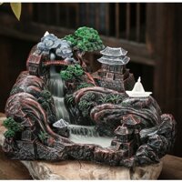 thác xông trầm tiểu cảnh: Mái chùa