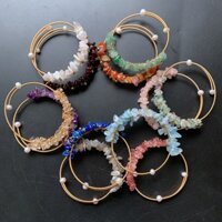 Thạch Anh Tím Citrine Đá Lắc Tay 14k Dây Quấn Vòng Tay Đá Mặt Trăng Tự Nhiên Garnet Lắc Tay Lapis Tình Yêu Pha Lê Trang Trí 1 Cái