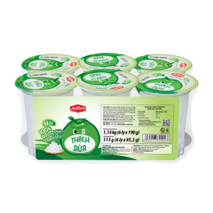 Thạch dừa Ánh Hồng lốc 6 ly 190g